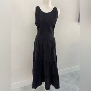 Pampelone Perle Black Cotton Midi Dress size L